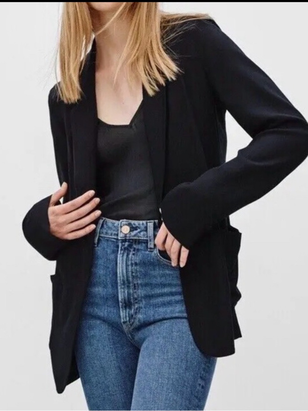 Talula by Aritzia Open Front Blazer — Black, Size 0